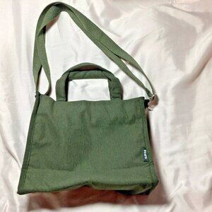 Hikaro Handbag Women Green Corduroy Purse Shoulder Strap & Handles 10"
